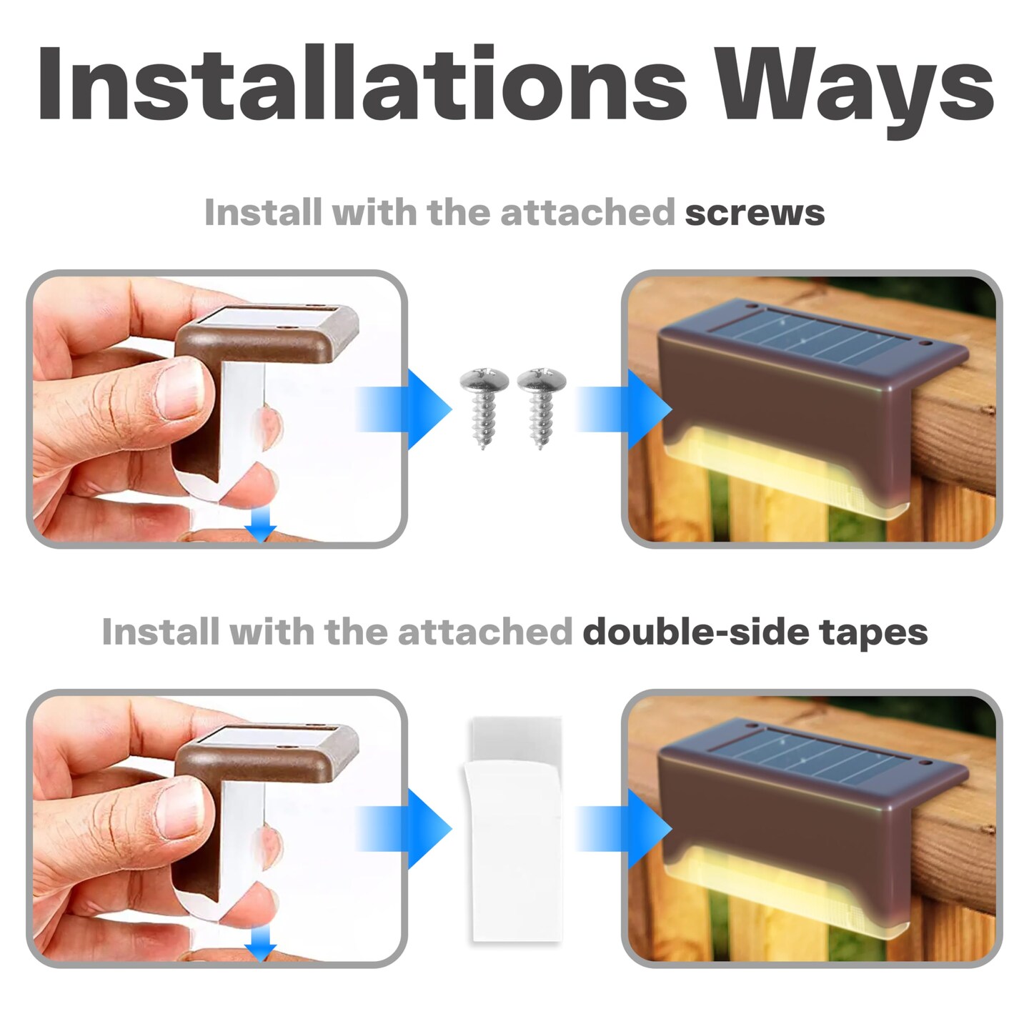 Solar Deck Lights, LED 16 Pack to Fence Post, Deck Lights, Waterproof, Powered Deck Decorations Outdoor, Solar Fence Lights,Patio, Garden, Step, Yard, and Pathway(Warm White)