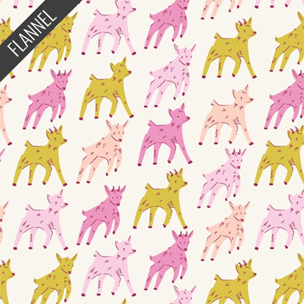 Goatling Glee Flannel in Day (f77114) | Art Gallery Flannel | AGF Studio | Art Gallery