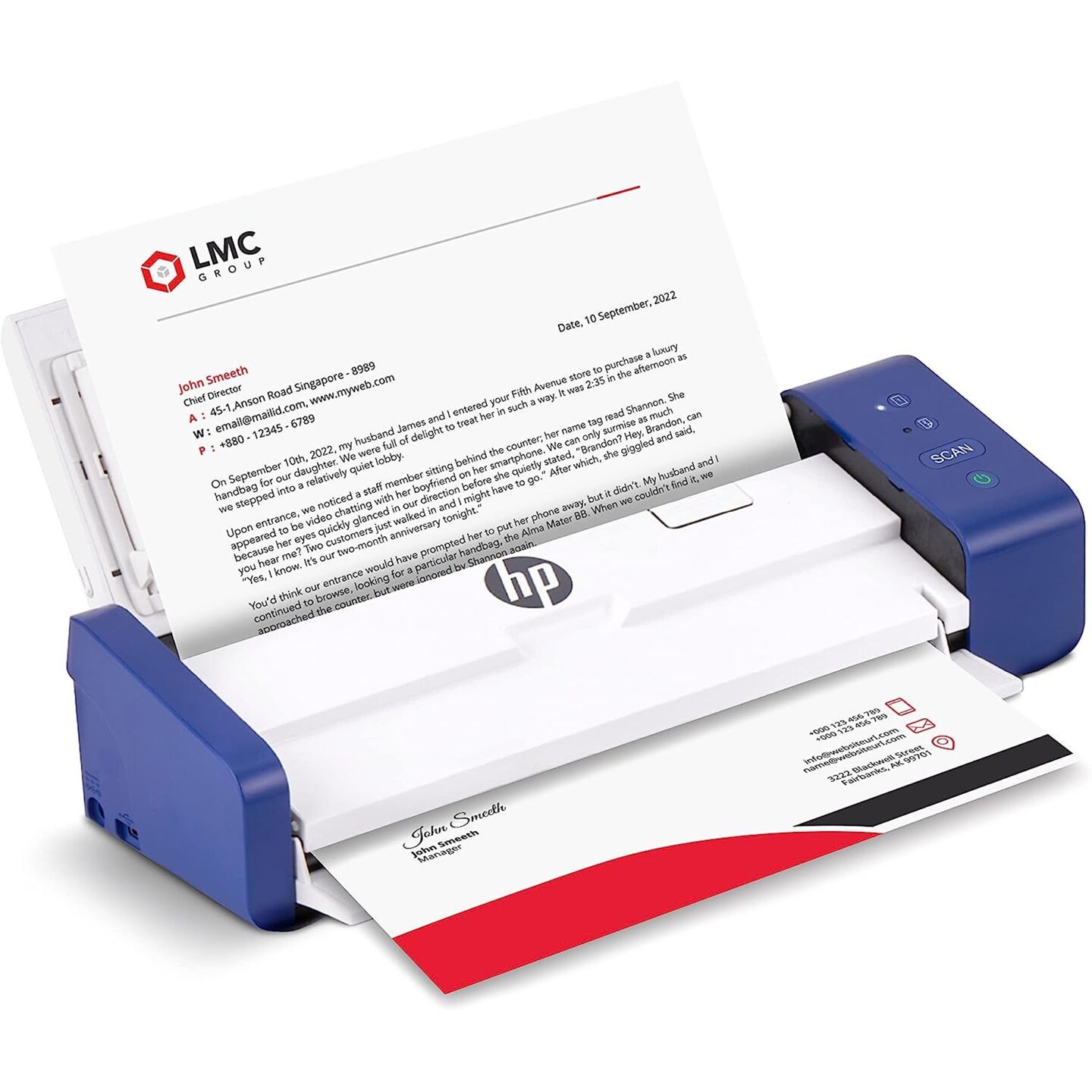 HP Desktop Scanner, Compact Duplex Document Scanner with Feeder, Portable Mobile Scanner, HPPS200