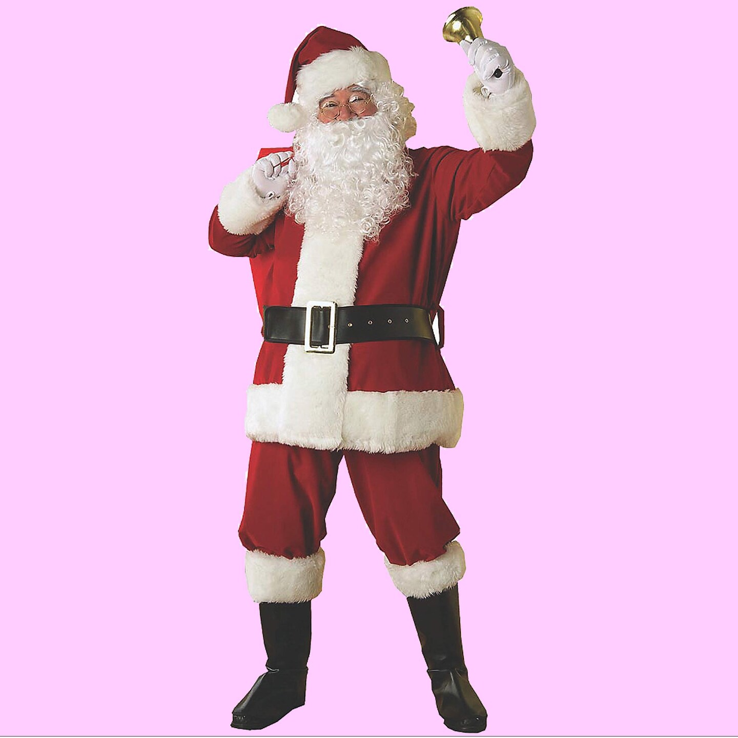 Men’s Deluxe Plush Regal Santa Claus Costume – Holiday Christmas Outfit