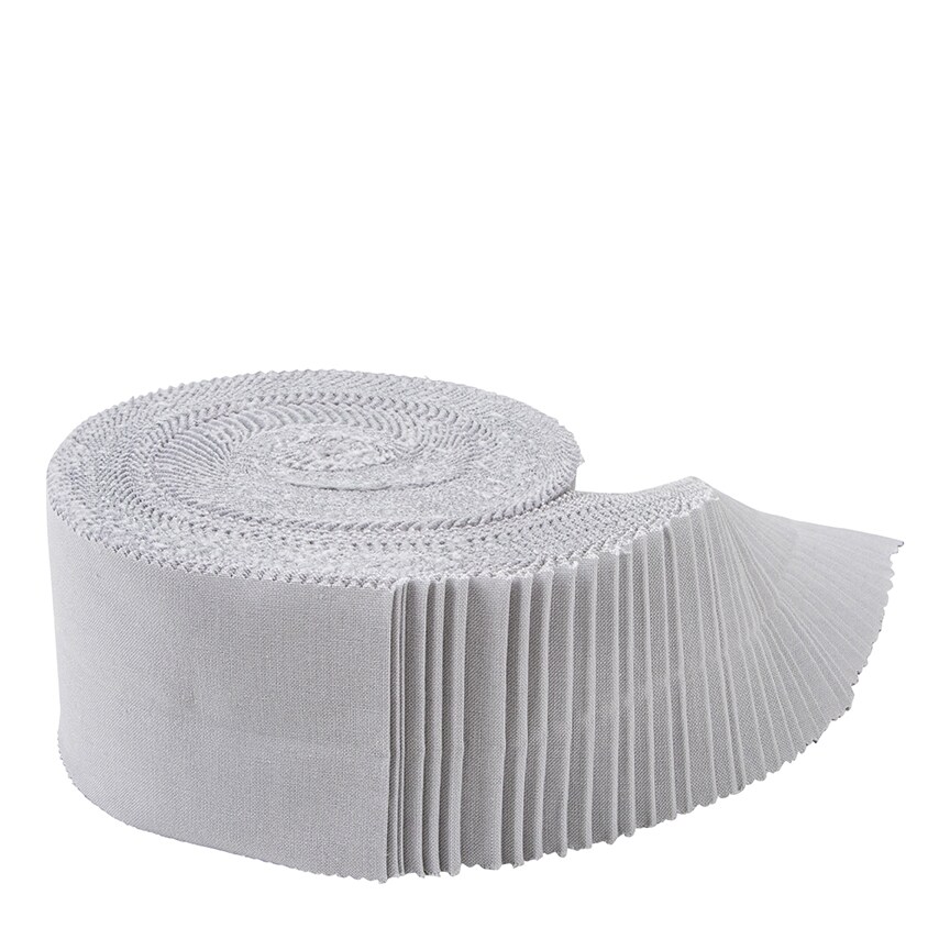 Confetti Cotton 2.5" Strip Roll (Jelly Roll / Rolie Polie) in Silver by Riley Blake (RP-120-SILVER-40)
