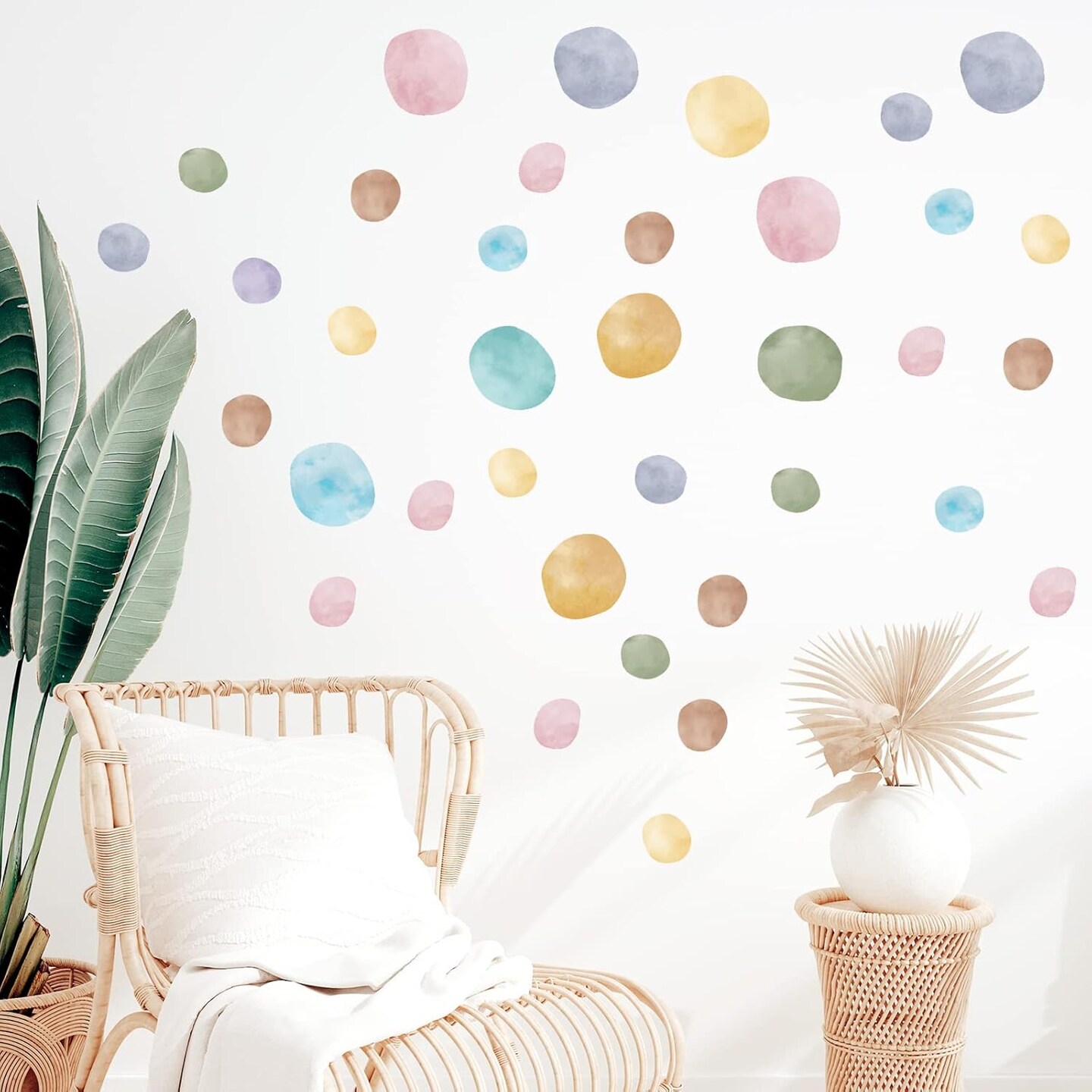 296 Pcs Polka Dots Wall Decal Boho Rainbow Kids - Fresh Color