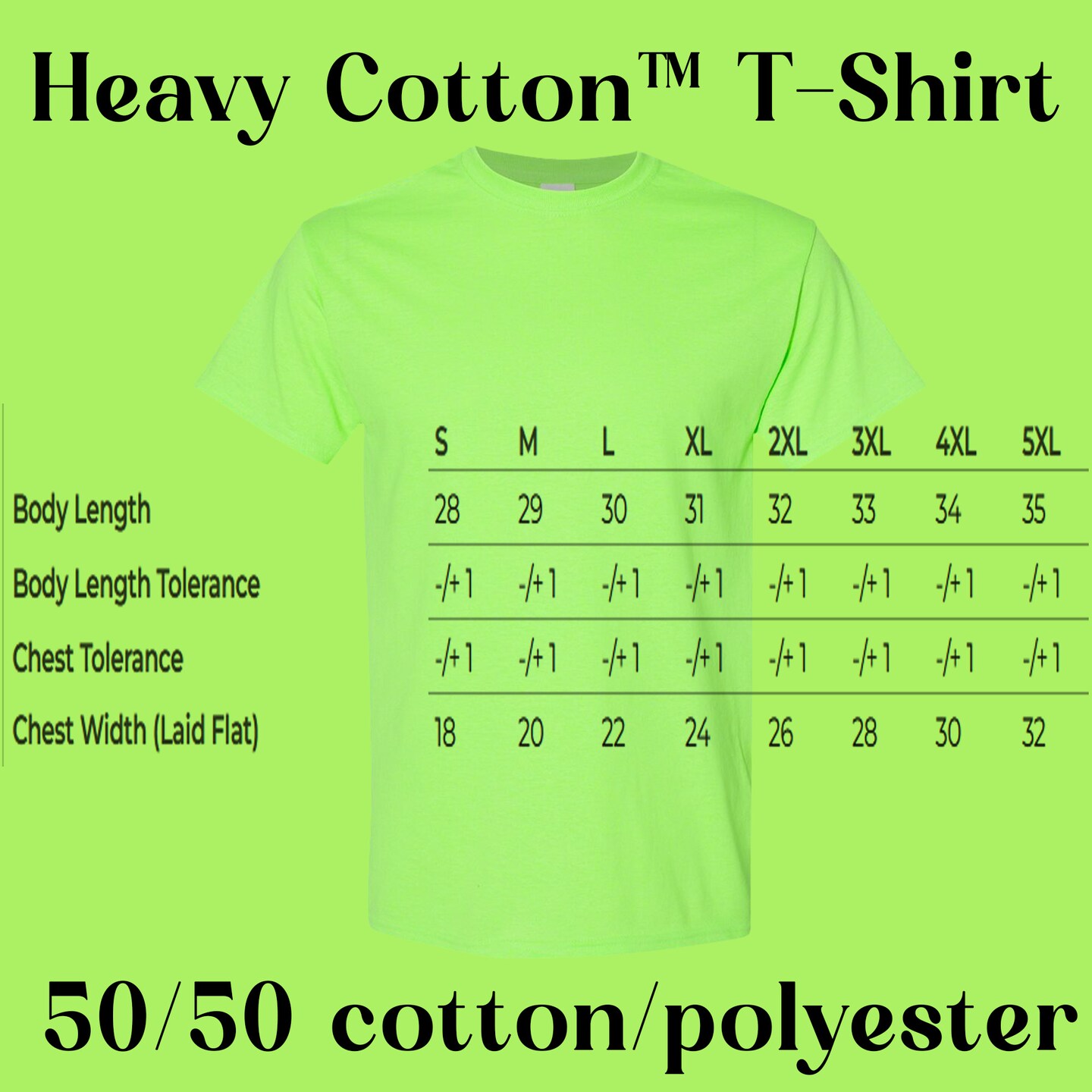 Gildan Heavy Cotton Neon Green Unisex DIY Craft T-Shirt Blank Bundle for Custom Printing