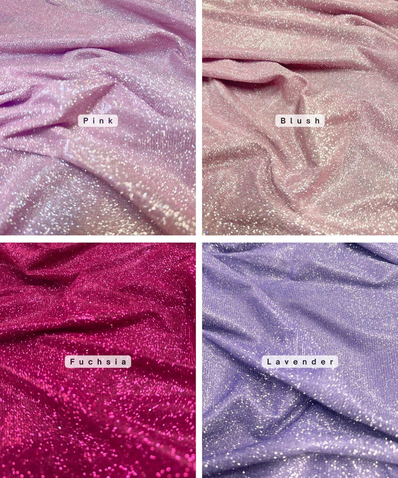 Glitter Lurex Knit Fabric by the Yard, 60" Wide Sparkle Metallic Stretch Fabric for Costumes, Gowns, Dancewear