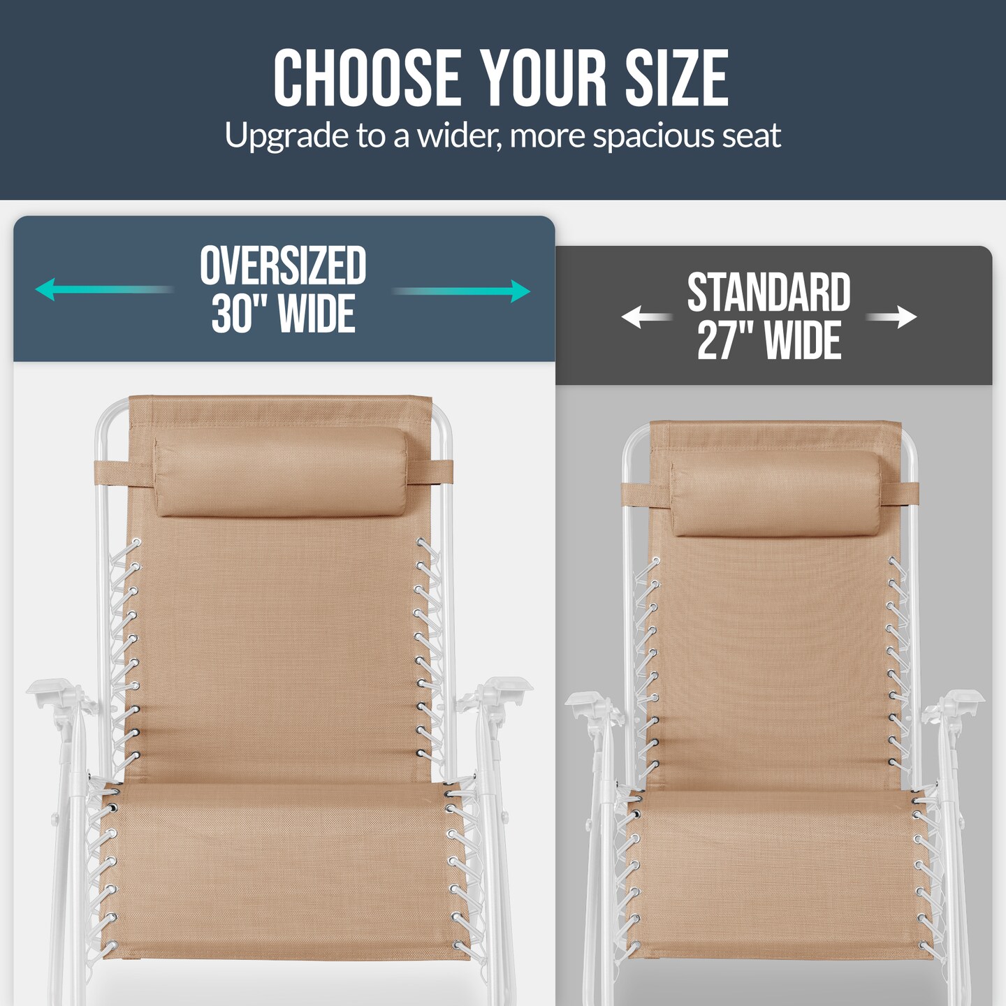 Best Choice Products Set of 2 Extra Wide Zero Gravity Lounge Chair Recliners w/ Cup Holder