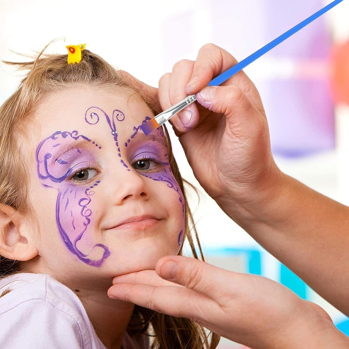 Small Paint Brushes Bulk, 60 Pcs Flat Tip Round Acrylic Paint Brushes, Nylon Hair Craft Paint Brushes for Kids, Paint Brushes