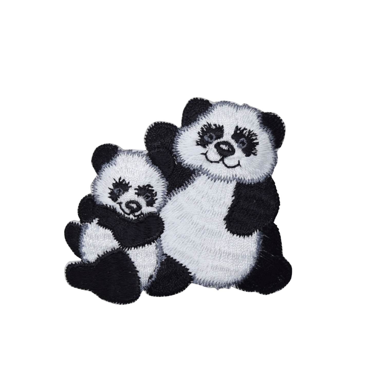 Panda Bear and Cub, Family, Animals, Embroidered, Iron on Patch