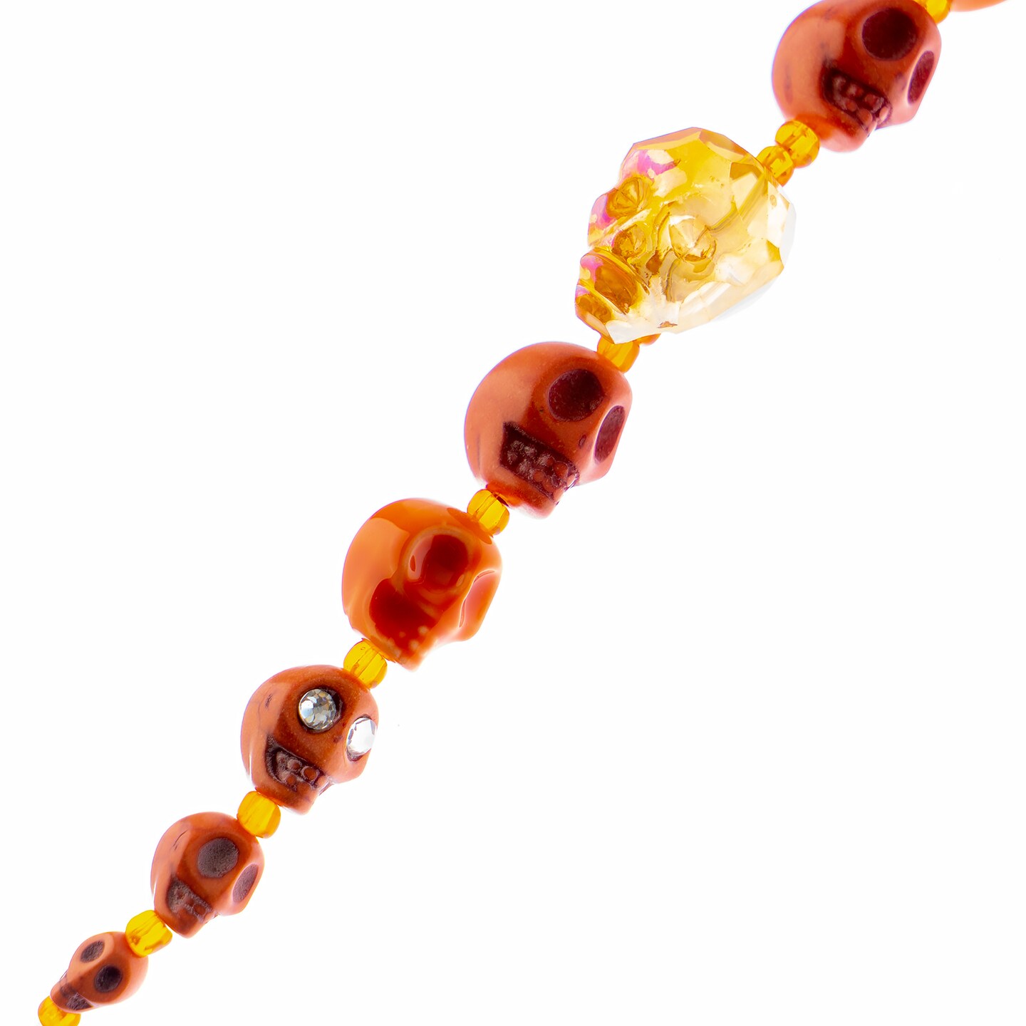 John Bead 6.5in Assorted Halloween Skull Bead Strand