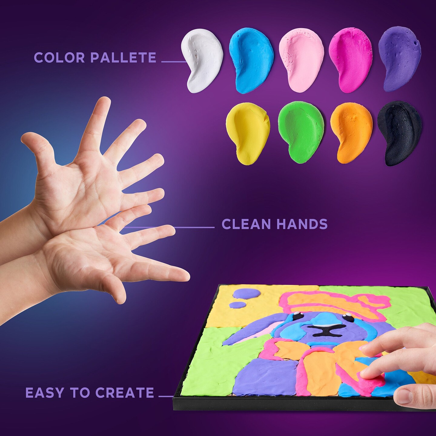 OKTO Clay-by-Numbers Kit &#x2013; &#x201C;Bunny&#x201D; (11.4&#x201D; x 11.4&#x201D;)