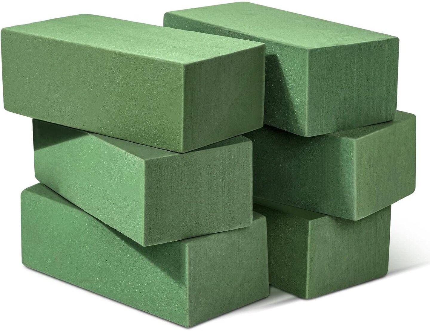 6 Pcs Floral Foam Blocks for Flower Arrangement (Larger Size 9&#x201D; Lx4.3&#x201D; Wx3&#x201D; H) Wet and Dry Green Floral Foam for Wedding, Birthdays, Home Decorations