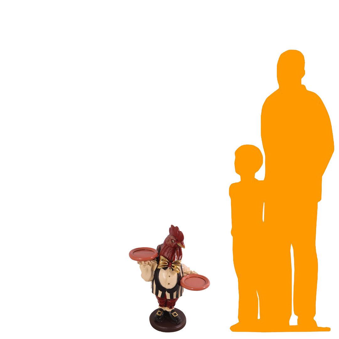 Small Rooster Butler Statue