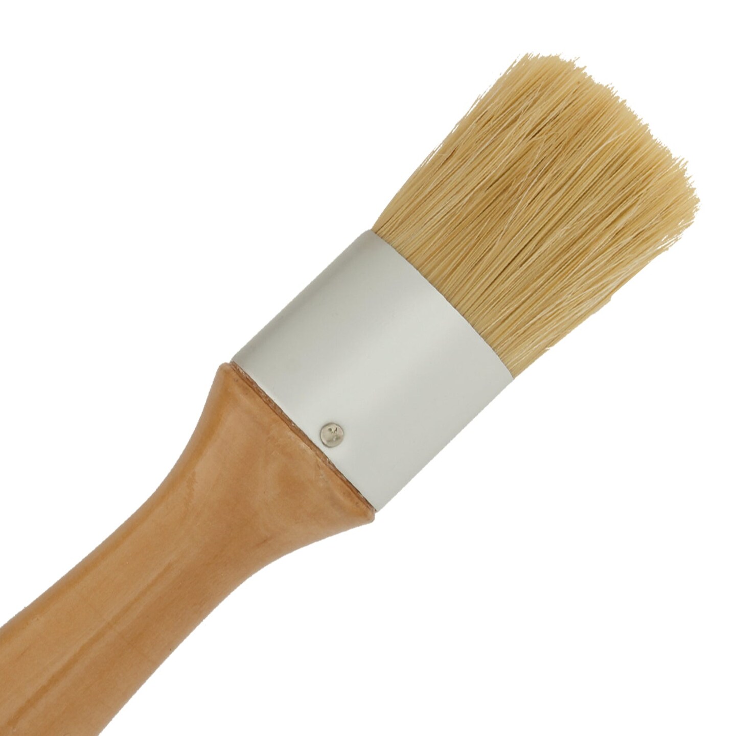 2-Piece Multi Use Oval &#x26; Round Chalk, Wax &#x26; Stencil Brushes for Chairs Dressers Cabinets &#x26; Other Wood Furniture, 100% Natural Bristles, Rust Resistant