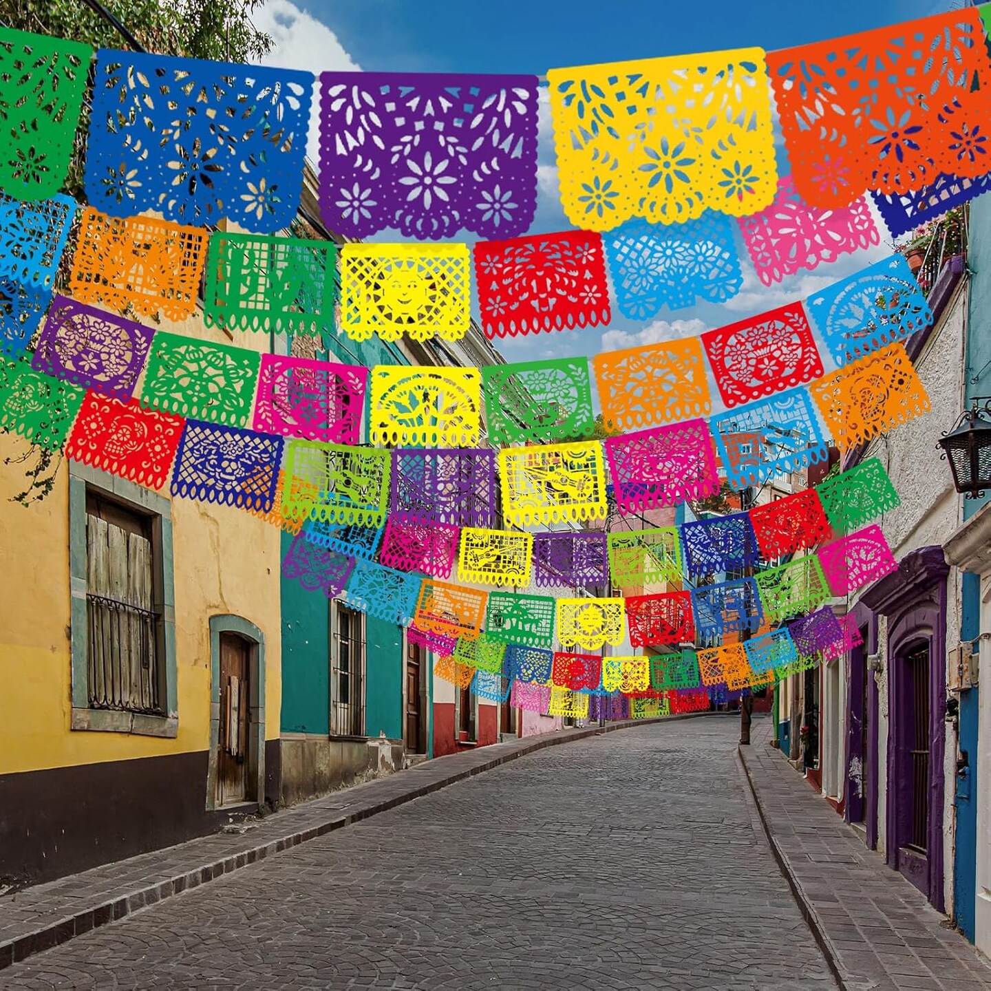 20 Pcs 15 Ft Mexican Party Banners for Fiesta Party Papel Picado Bulk Cinco de Mayo Decorations