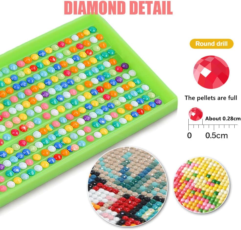 12 Pieces Princess Diamond Painting Kit, 5D Adult Diamond Art, Round Full Diamond Digital Painting Kit, Gemstone Art Painting Kit, DIY Diamond Painting Kit for Beginners (11.8x15.7in)
