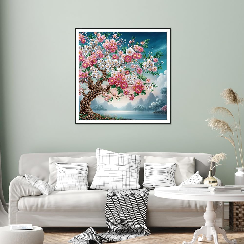 5D Special Shape Diamond Art Kits for Beginners, Diamond Painting Kits for Adults, Crystal Rhinestones Diamond Painting for Home Wall Decoration Gift 12×12inch/30×30cm, Tree of Life