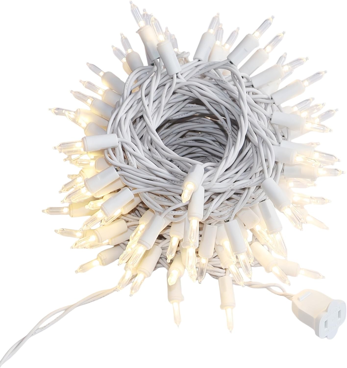 100 LED Warm White Christmas String Lights, 35FT White Wire UL Certified Plug-In LED Fairy Lights, Connectable Indoor Outdoor Holiday Lights for Tree, Garden, Patio, Wedding, Party Decorations