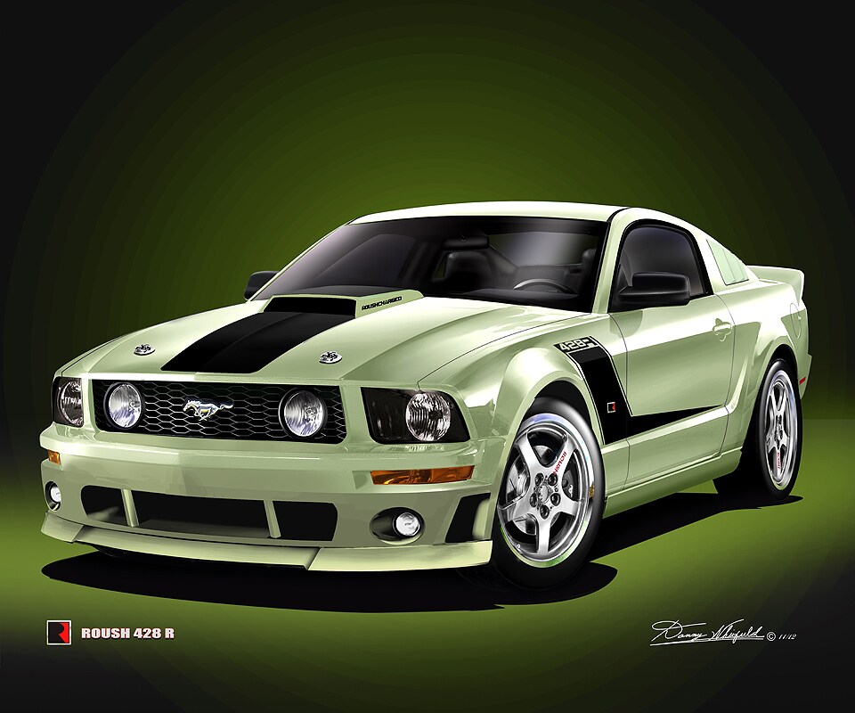 2008 Ford Mustang 427 Roush - Lime Green - Art Print by Danny