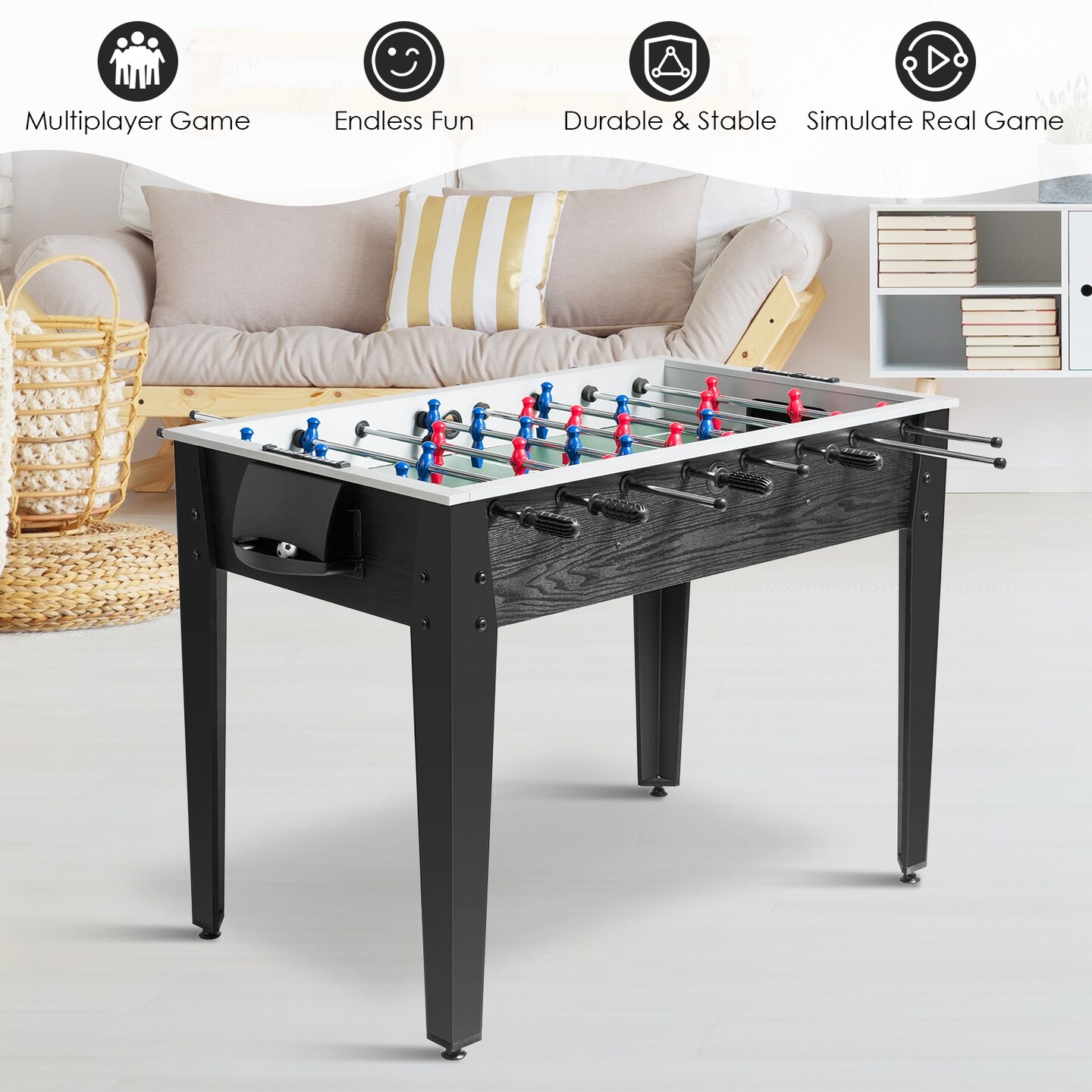 48&#x22; Competition Sized Home Recreation Wooden Foosball Table