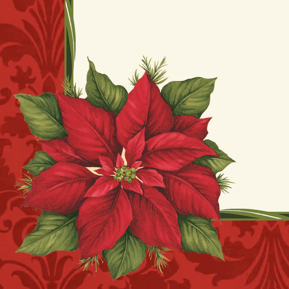 Great Papers! Holiday Stationery Letterhead, Poinsettia Damask, 8.5&#x22;x11&#x22;, Printer Friendly, 80 sheets