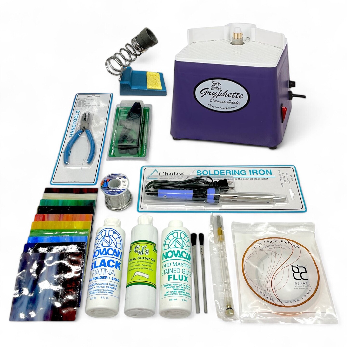 Stained Glass Beginner Kit - 13 Items (Everything you need for stained glass projects!)