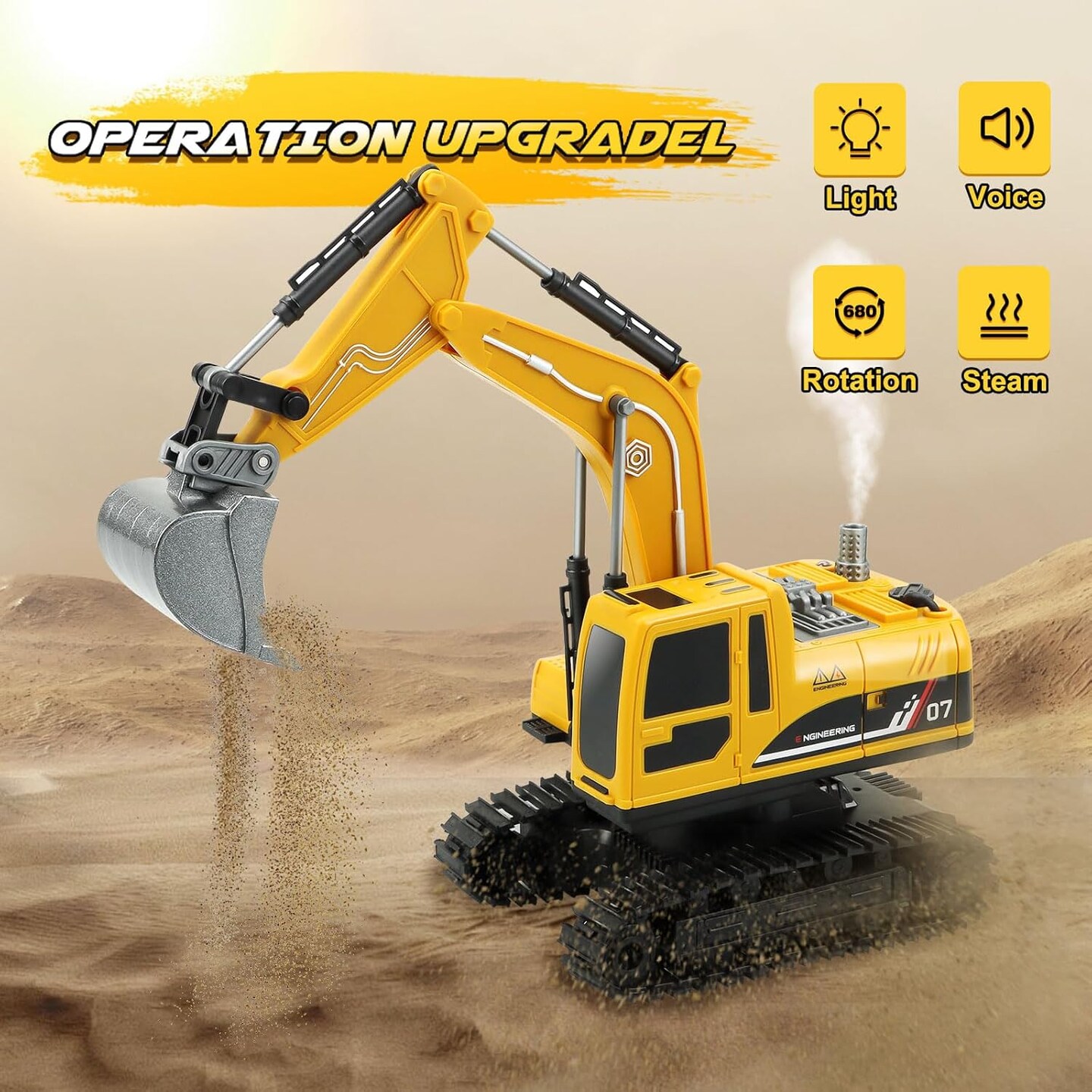 Remote Control Excavator Toy for Kids Adults RC Construction Vehicles Toys for Boy Outdoor Toys for Kids Birthday