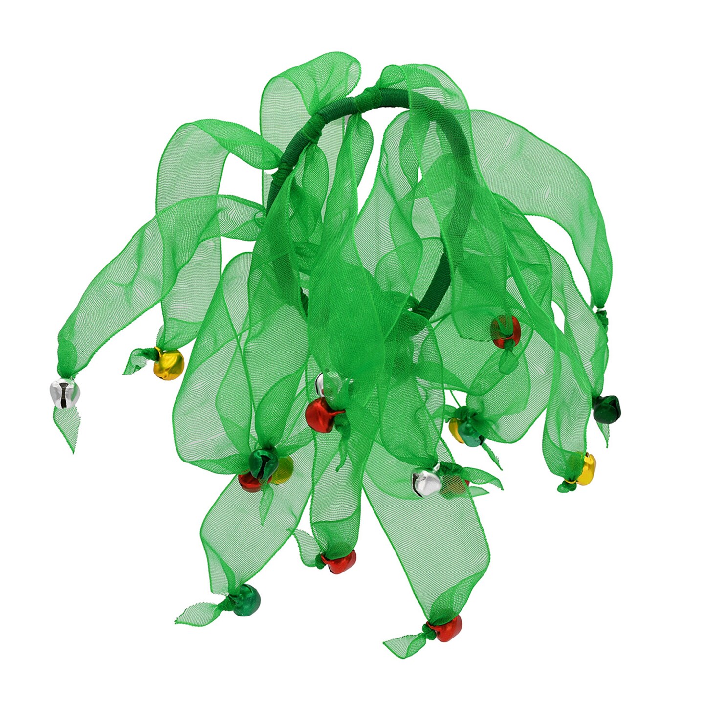 Christmas Green Festive Hair Tie Bands with Bells