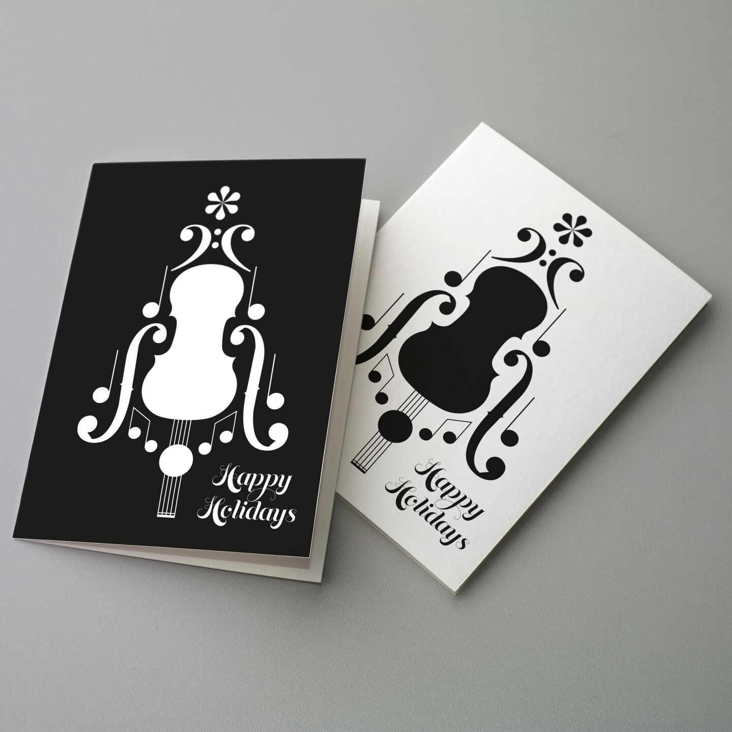 Musician Christmas Greeting Cards Boxed Set of 24 Holiday Notecards Featuring Elegant Cello Design, Perfect for Musicians, Symphony, and Orchestra Fans