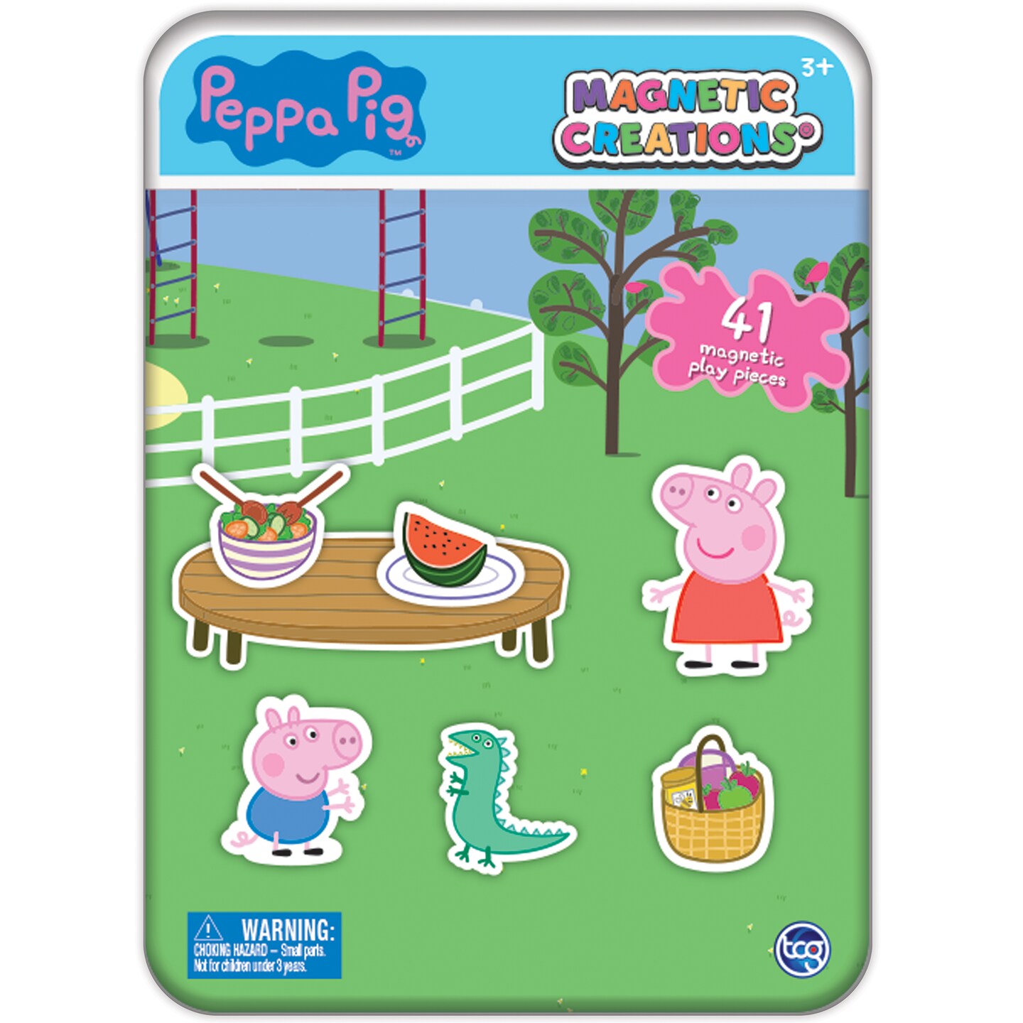 Magnetic Creations Tin: Peppa Pig - Creative Storytelling Playset, 40 Pop-Out Magnets, Beautiful Play Scene, Mix &#x26; Play Toy, Kids-Toddlers Ages 3+