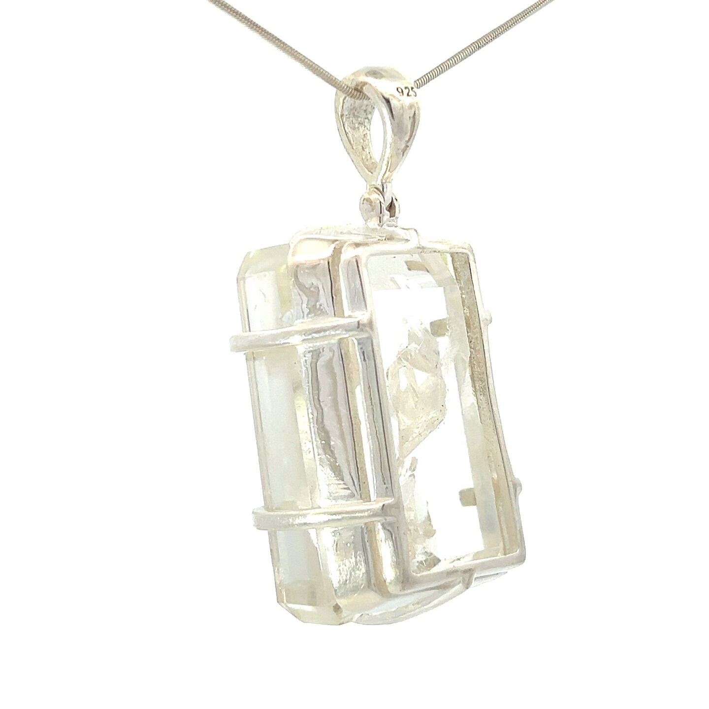 Stones Desire Lodalite Quartz Pendant - Sterling Silver Shamanic Dream Stone Necklace With Adjustable Chain