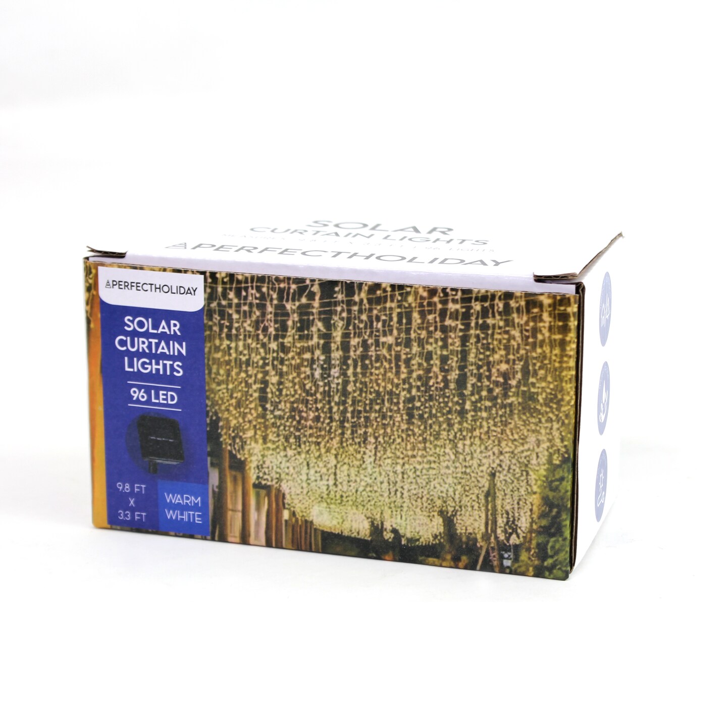 Perfect Holiday 96 LED Curtain Solar Lights