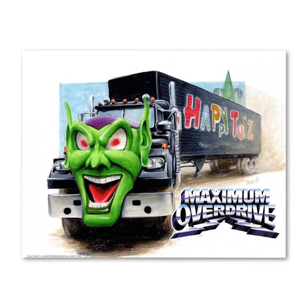 Signed MAXIMUM OVERDRIVE GREEN GOBLIN TRUCK Poster Print