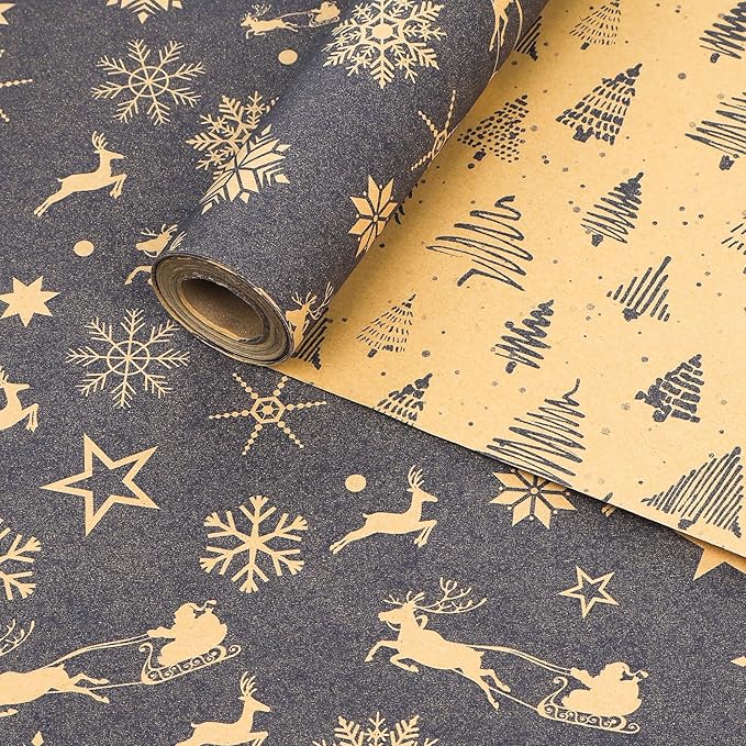 Christmas Wrapping Paper Gift Wrapping Paper for Xmas New Year Winter Holiday