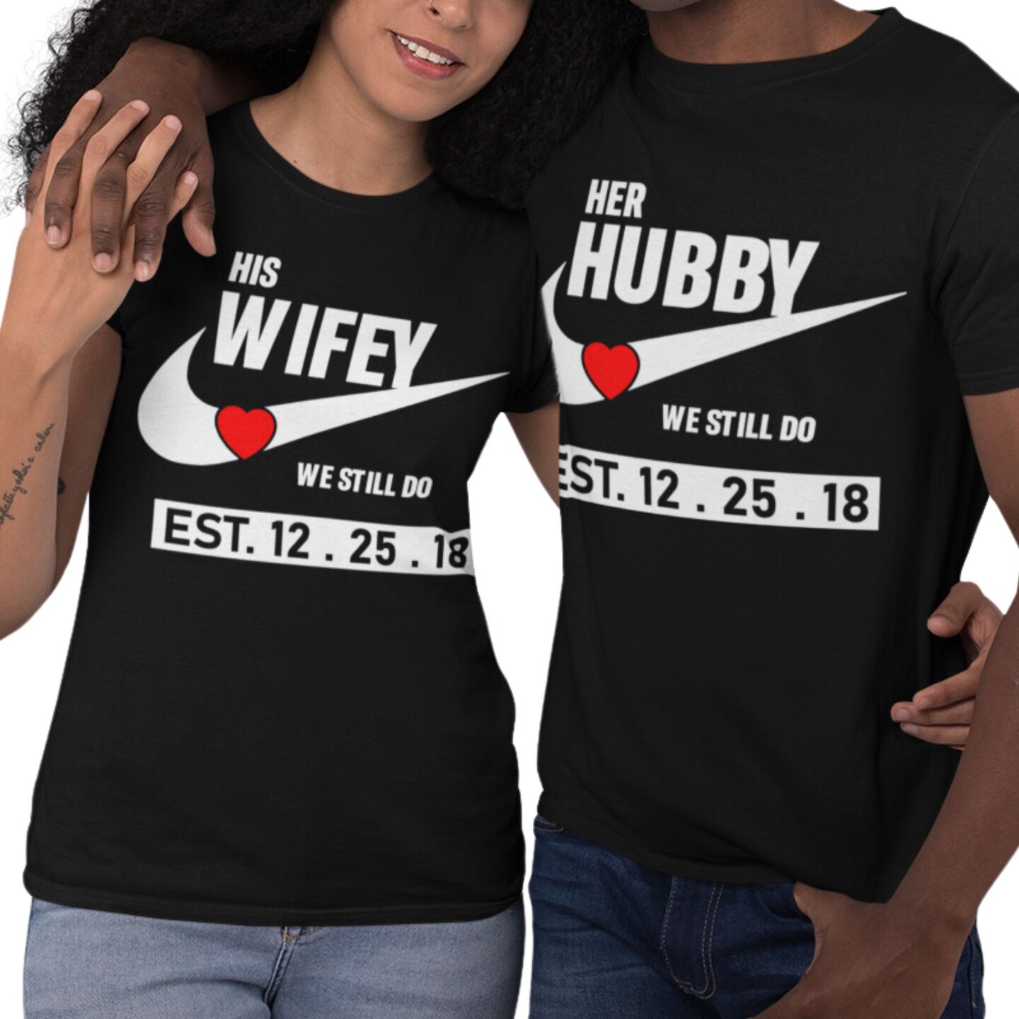 Mens Wifey Lifey Hubby T-Shirt - Matching Hubby And Wifey Shirt