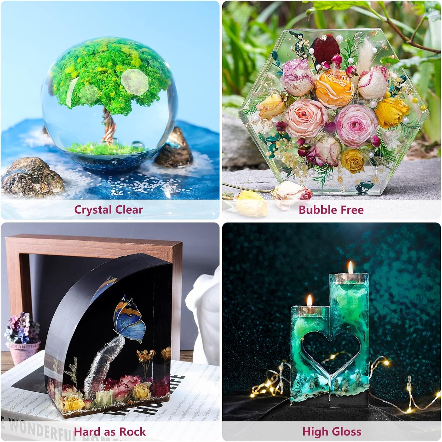 LET&#x27;S RESIN Epoxy Resin Starter Kit for Beginners, 44OZ Resin Art Kit for Craft,Fast Cure Resin for Coating,Jewelry,Tumbler,Paintings, Crystal Clear Casting Resin with Cups, Pigment Powder
