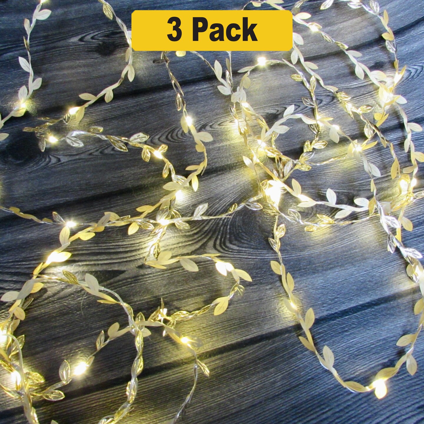 Botanical 20 LED Leaf Fairy String Lights — Battery Powered Vine Decor