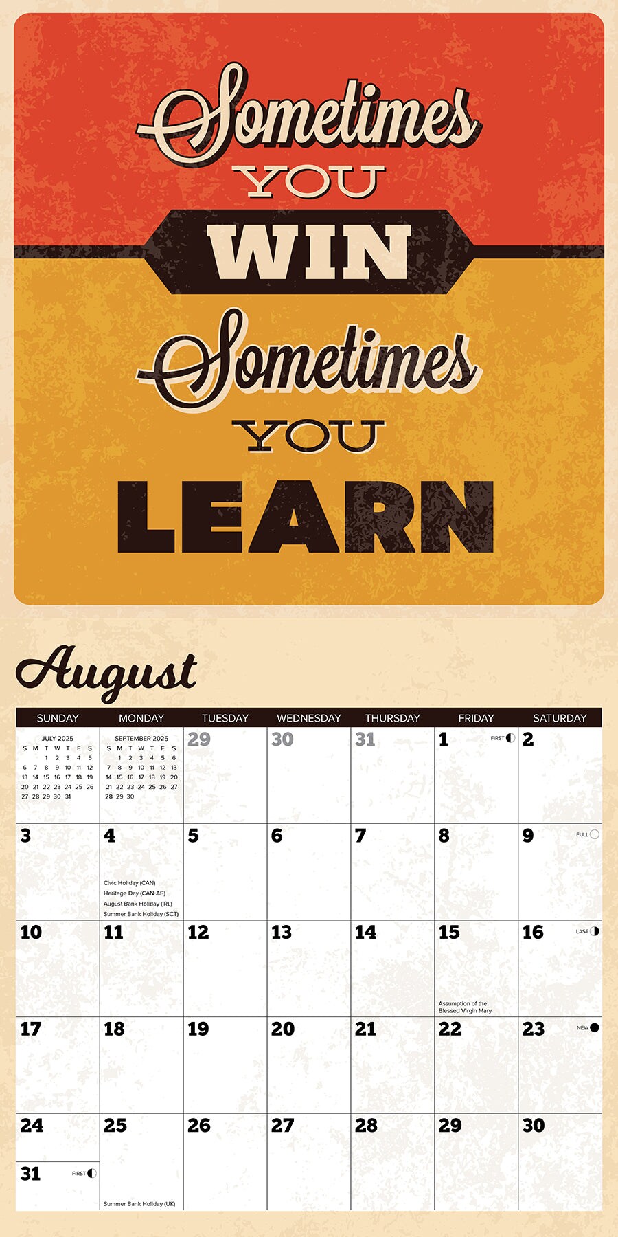 Positive Affirmations 2025 Wall Calendar