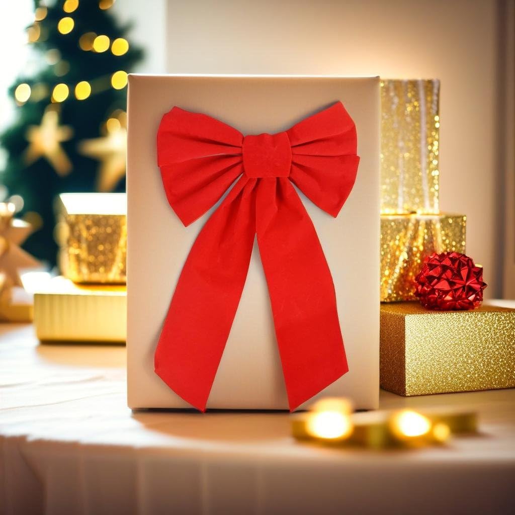 Red Velvet Christmas Bow 9-inch X 16-inch 4 Pack of Holiday Bows