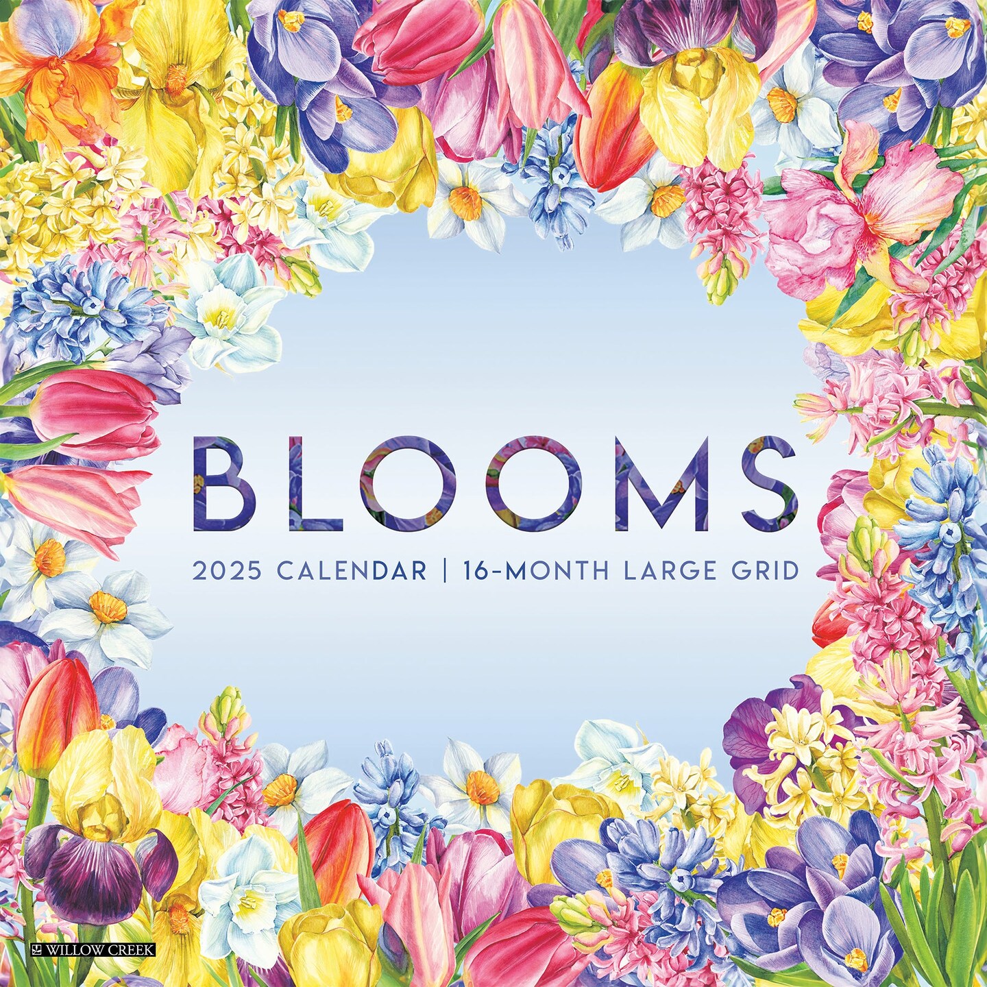 Blooms&#x2014;Large Grid 2025 Wall Calendar