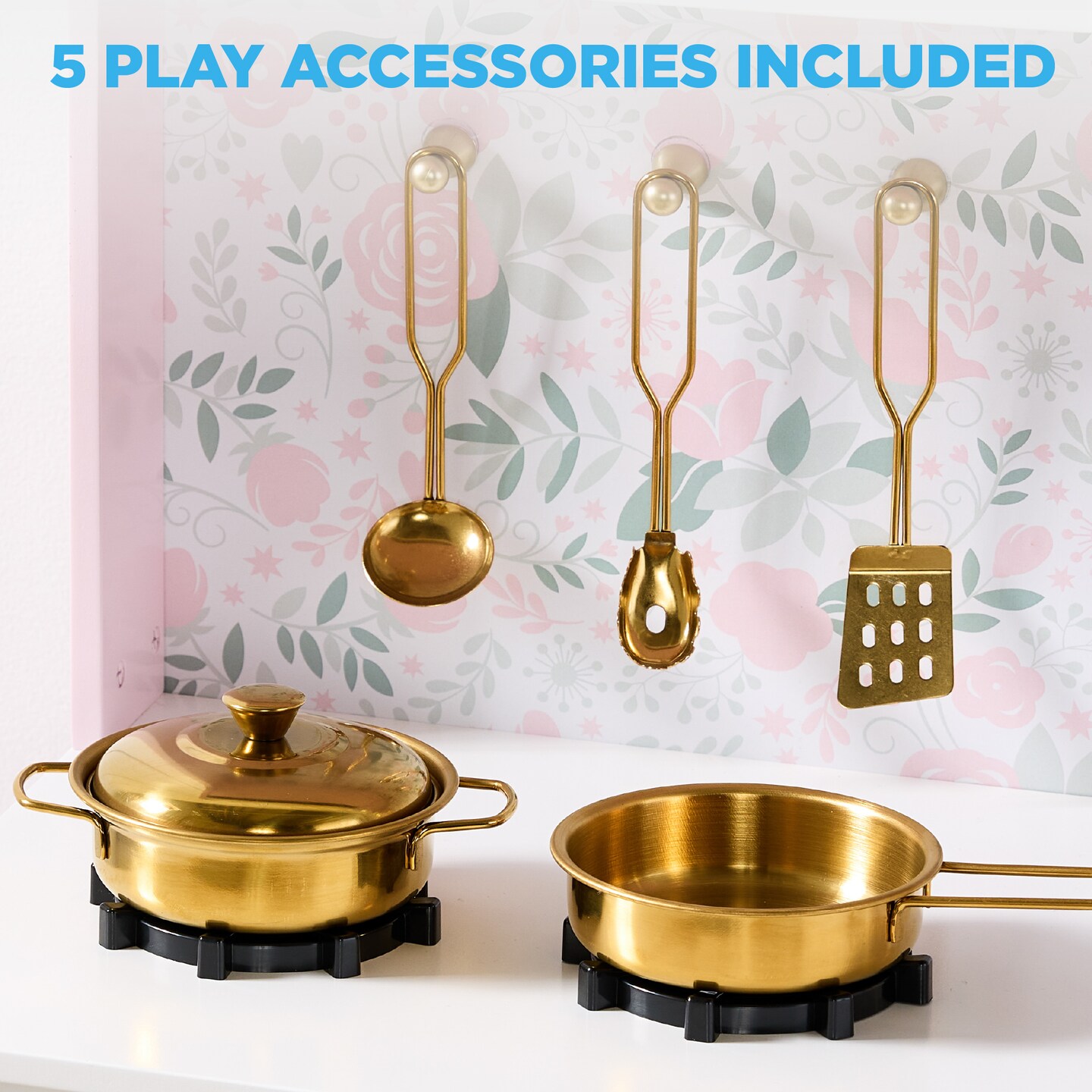 Best Choice Products Pretend Play Cottage Kitchen Wooden Toy Set for Kids w/ 5 Accessories, Oven