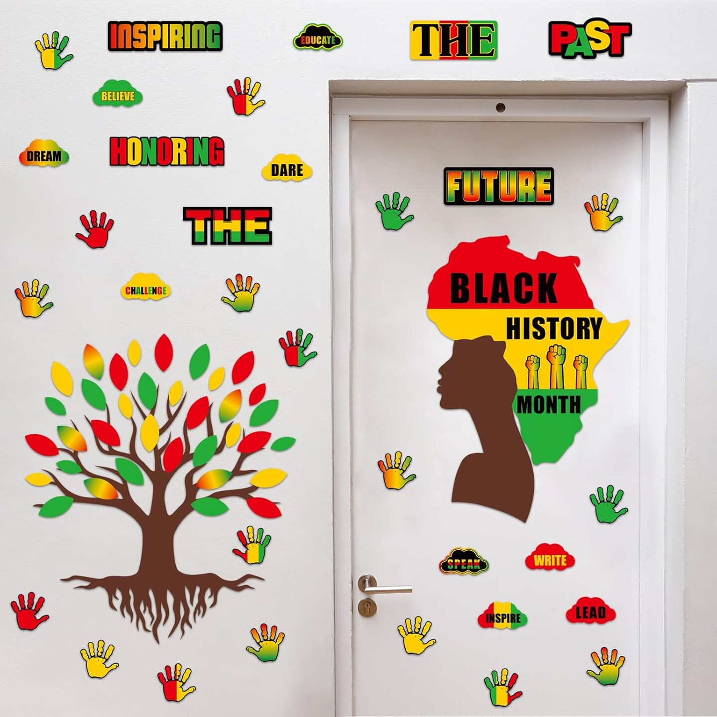 91 Pcs Black History Month Decorations for Classroom Bulletin Board Decorations Bulletin Board Cutouts Sets Wall Diversity Poster African American Celebration Bulletins for Kids Educational Decor