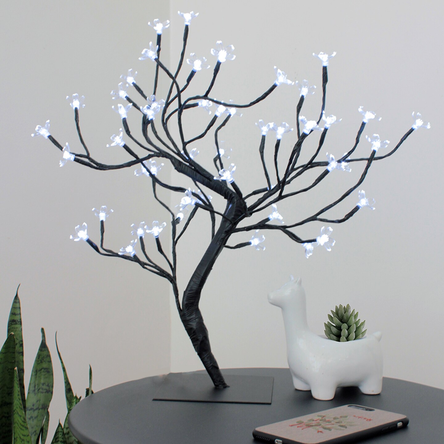 Perfect Holiday 2ft Table Top Cherry Blossom Tree Light - White
