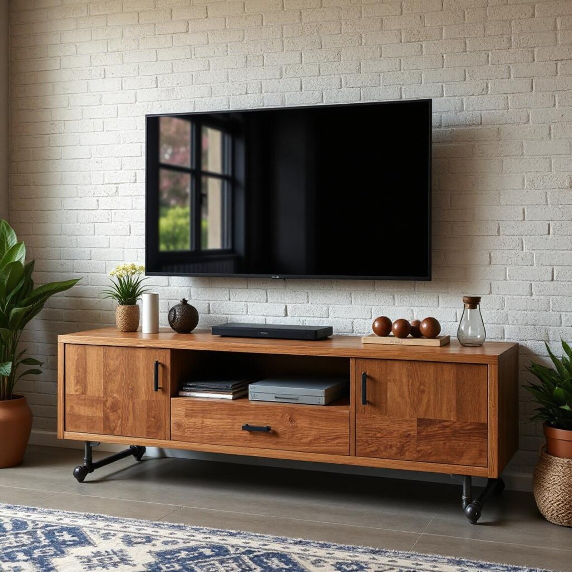 TV Stand, Mid Century Credenza, Media Console, Mid Century TV Stand, Console  Table Solid Wood Free Shipping to US Continental ! | MakerPlace by Michaels, image size:1080x1080