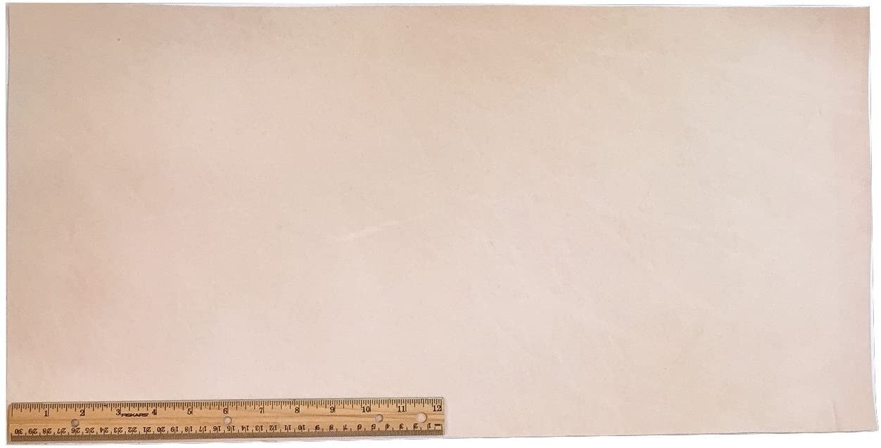 Tooling Leather Natural Topgrain Veg Tan Light Weight 3-4 oz, 12&#x22; x 24&#x22; Piece, 2 Square Feet