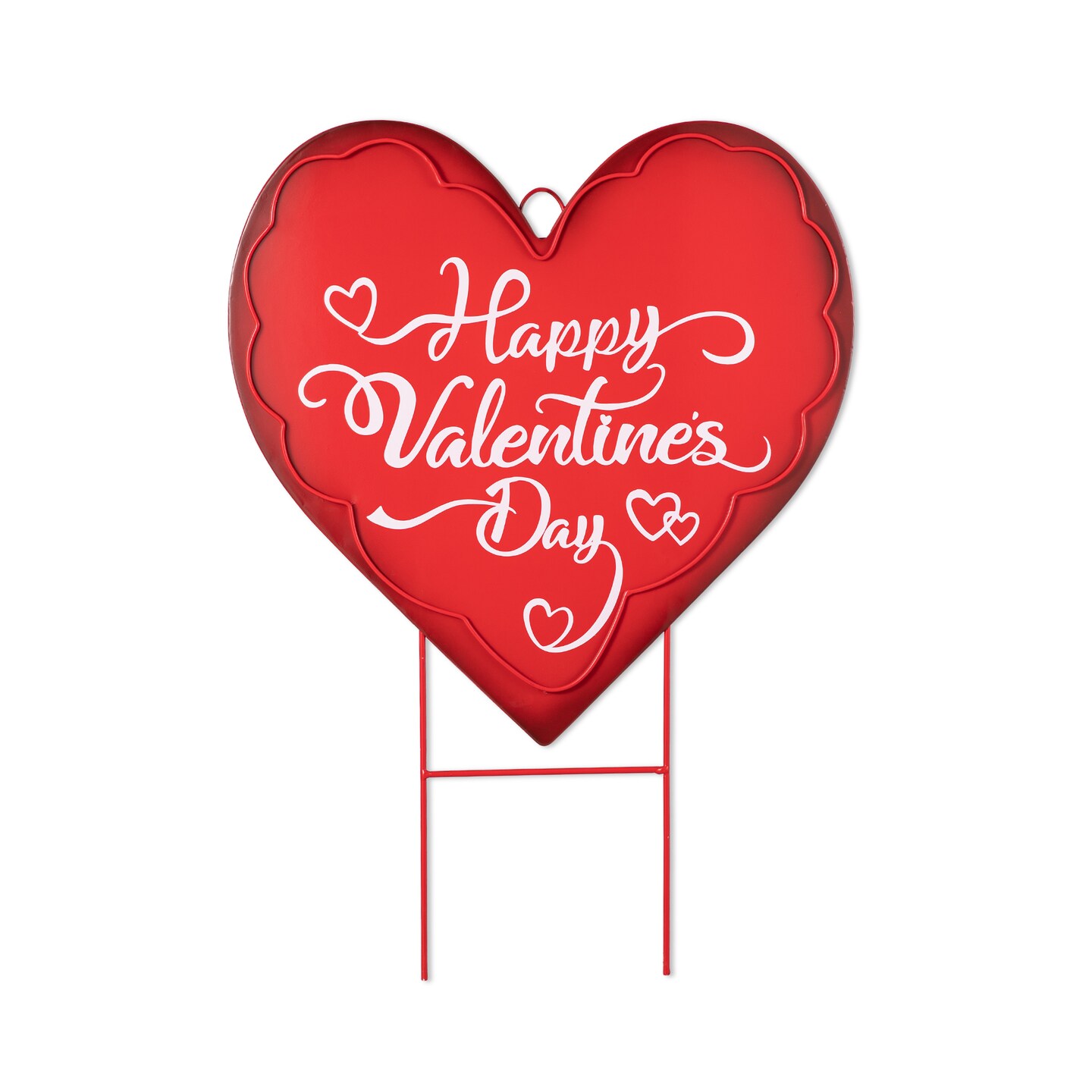24&#x22;H Metal Happy Valentine&#x27;s Day Heart Yard Stake or Wall D&#xE9;cor