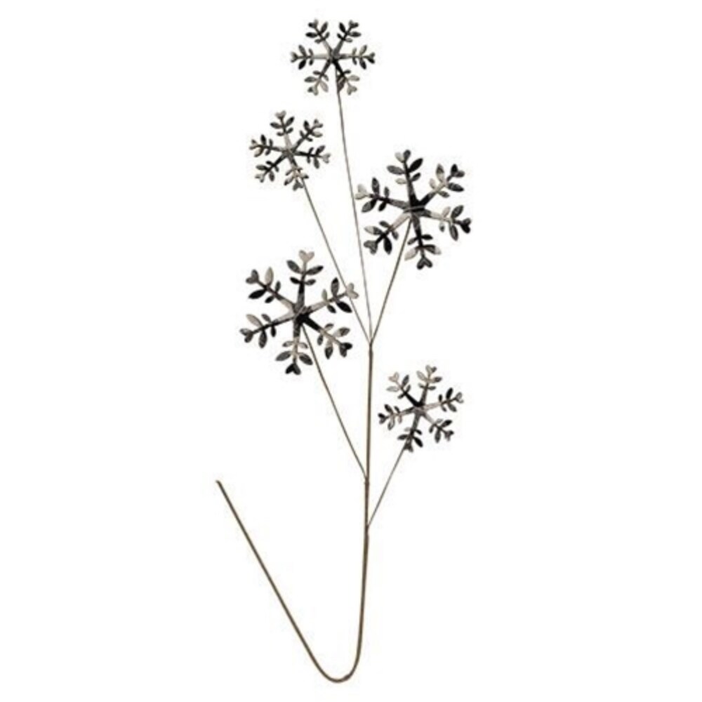 Black &#x26; White Plaid Snowflake Spray 27&#x22;