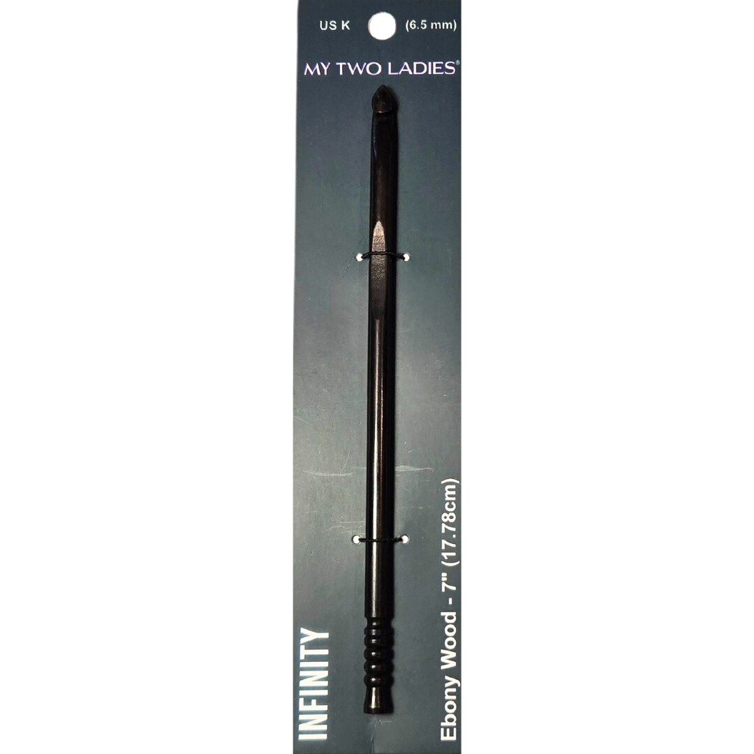 My Two Ladies | Infinity | Crochet Hook | Ebony | w/thumb print | 12 Sizes