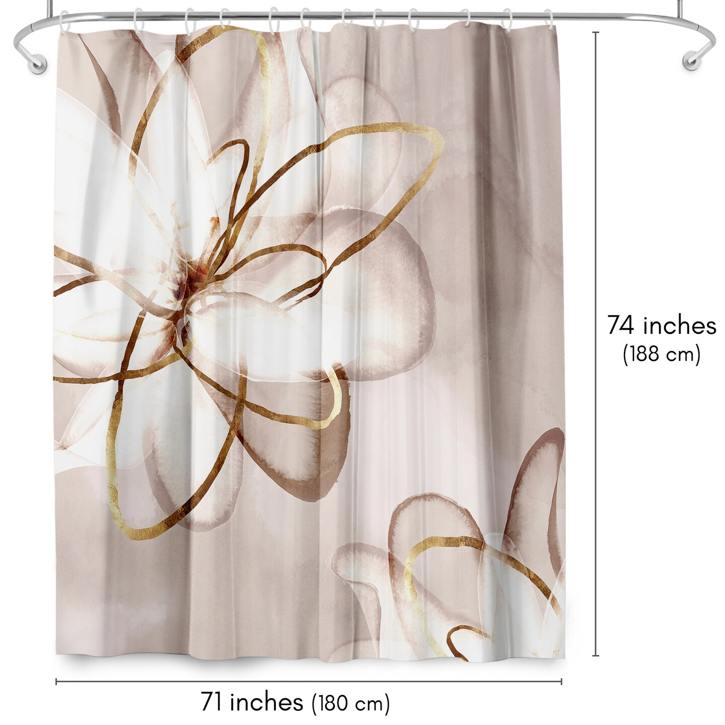 Transparent Beauty I by PI Creative Art Shower Curtain 71" x 74"