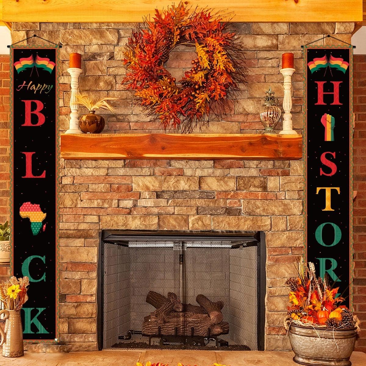 Happy Black History Month Porch Banner February Front Door Windoor Wall Indoor Outdoor Decoration Photo Booth Backdrop