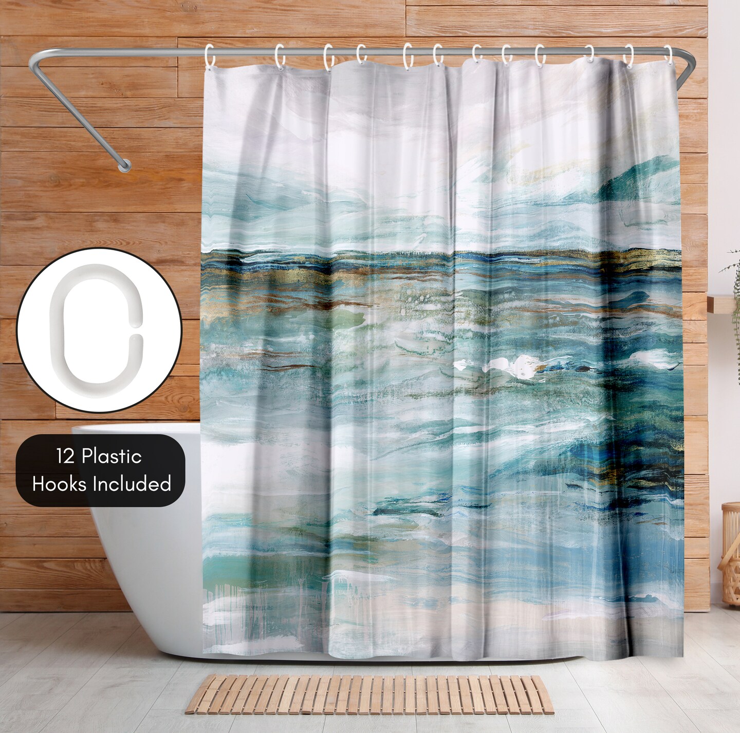Americanflat 71" x 74" Shower Curtain, Midnight Clear II by PI Creative Art