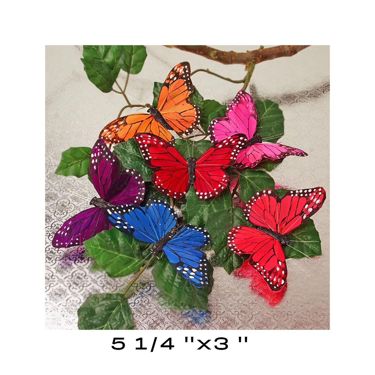 Beautiful Decorative Butterflies Assorted Colors 5-1/4&#x22; 12 Each Package